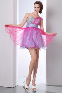 A-line One Shoulder Prom Homecoming Dress Organza