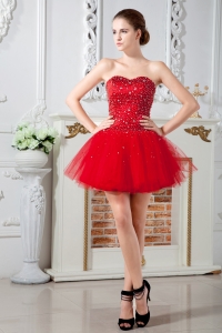 Red Sweetheart Holiday Homecoming Dresses Tulle