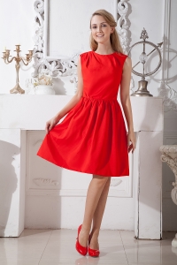 Red Knee-length Taffeta Graduation Homecoming Dresses