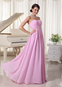 Baby Pink Sweetheart Maxi/Celebrity Dress Ruched Appliques