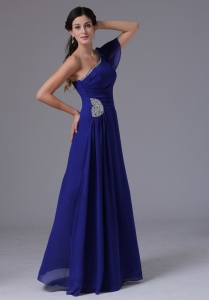 Royal Blue 2013 Beading Ruch Maxi Pageant Dresses