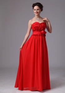 Layers Bowknot Sweetheart For Red Maxi/Pageant Dresses