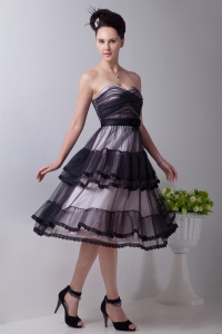 Little Black/Holiday Dress Sweetheart Tulle Hand Made Flowers