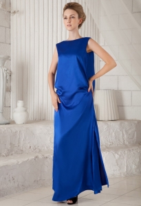 Royal Blue Maxi/Celebrity Dress Column Bateau Ankle-length