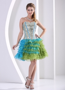 Ruffled Layers Nightclub/Graduation Dress Multi-color Sequin