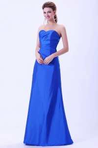 Royal Blue Bridemaid Dress Sweetheart Lace-up Ruch