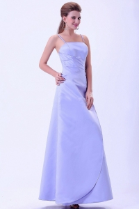 Lilac Bridemaid Dress Spaghetti Straps A-line Satin Ruch