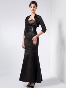Strapless Ankle-length Taffeta Beading and Lace Mother Dress