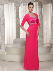 Beaded 2013 Chiffon Mother Of The Bride Dress In Red