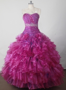 Beaded Little Girl Pageant Gown Dresses with Ruffles