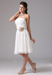 Empire Strapless Bridesmaid Dresses Sash Ruched Bust