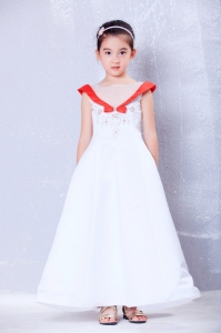Colorful Flower Girls Dresses Embroidery Ankle-length