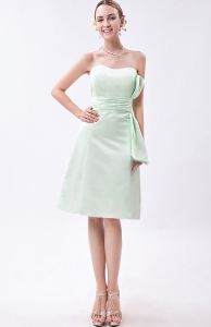 Apple Green Strapless Ruched Bridesmaid Dresses Sashes