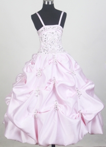 Beaded Pick-ups Baby Pink Little Girl Pageant Dresses