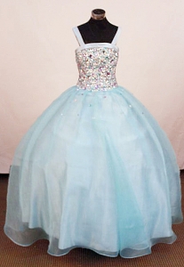 Ball Gown Colorful Rhinestone Little Girl Pageant Dresses