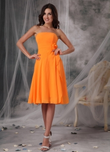 Orange Empire Strapless Knee-length Bridesmaid dresses