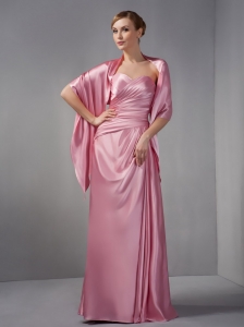 Pink Mother Of The Bride Dress Sweetheart Taffeta Ruch