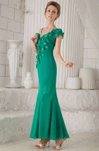Turquoise Hand Made Flowers Mother of Bride Dress