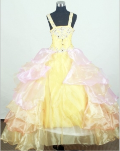 Colorful Layers Organza Appliques Girl Pageant Dresses