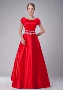 Appliques Red Mother Of The Bride Dress Taffeta