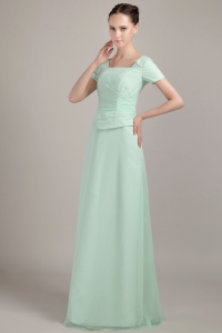 Green Empire Square Beading Mother Of The Bride Dress