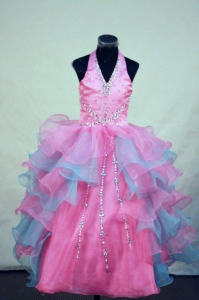 Beading Gorgeous Organza Colorful Little Girl Dresses