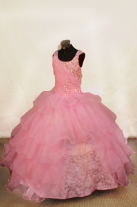 Pink Organza Ball Gown Pageant Dresses for Toddlers