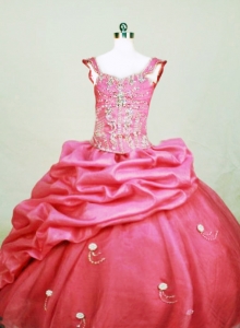 Hot Pink Little Girl Pageant Dress Beading Square