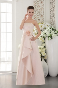Bridesmaid dressses A-line Strapless Satin Pink