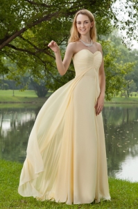 Empire Sweetheart Yellow Brush Chiffon Bridesmaid dresses