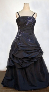Taffeta Little Girl Pageant Dresses A-line Black
