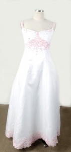 White Appliques Pageant Dresses With Straps