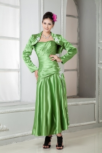 Spring Green Mothers Dress Sweetheart Appliques with Jacket