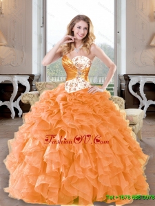 Fashionable Beading and Ruffles Sweetheart Quinceanera Dresses for 2015