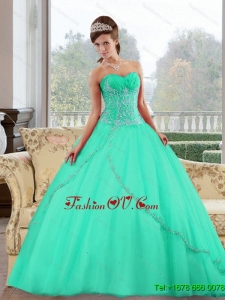2015 Fashionable Sweetheart Quinceanera Dresses with Appliques