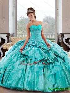 Flirting Sweetheart 2015 Quinceanera Dresses with Appliques and Pick Ups