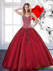 Classic 2015 Sweetheart Quinceanera Dresses with Appliques