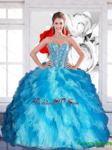 2015 Lovely Sweetheart Multi Color Quinceanera Dresses with Beading and Ruffled Layers