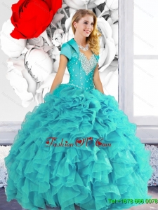 2015 Lovely Sweetheart Quinceanera Dresses with Beading and Ruffles