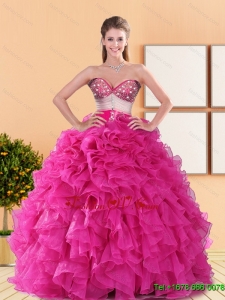 2015 Lovely Sweetheart Quinceanera Dresses with Beading and Ruffles
