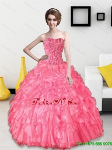 Classic 2015 Beading and Ruffles Sweetheart Quinceanera Dresses