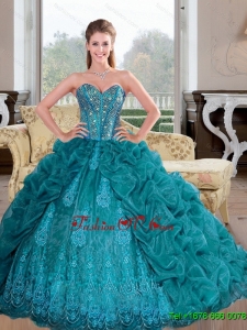 New Style 2015 Sweetheart Quinceanera Dresses with Beading and Pick Ups