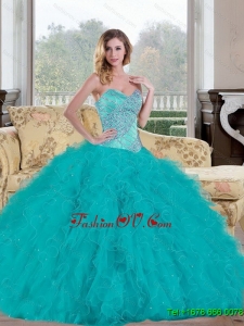 Lovely 2015 Ball Gown Quinceanera Dress with Beading and Ruffles