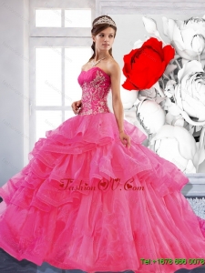 Pretty Sweetheart Ball Gown 2015 Quinceanera Dress with Appliques