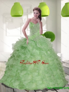 2016 Designer Sweetheart Quinceanera Dress with Beading and Ruffles