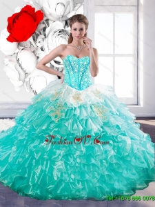 Discount Sweetheart Ball Gown Sweet Sixteen Dresses with Beading and Ruffles