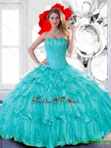 New Style Sweetheart 2015 Quinceanera Dresses with Beading and Ruffled Layers