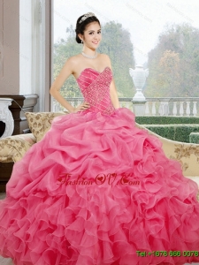 New Style Ruffles and Pick Ups Sweetheart Quinceanera Dresses for 2015