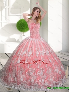 Pretty Sweetheart 2015 Quinceanera Gown with Beading and Lace