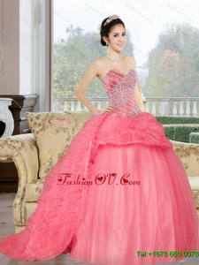 Pretty Sweetheart 2015 Sweet 16 Dress with Beading and Ruffles